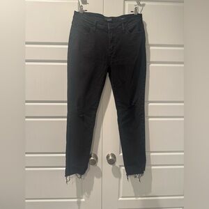 Judy Blue Black Straight Leg Slim Fit Jeans Raw Hem Distressing Size 11